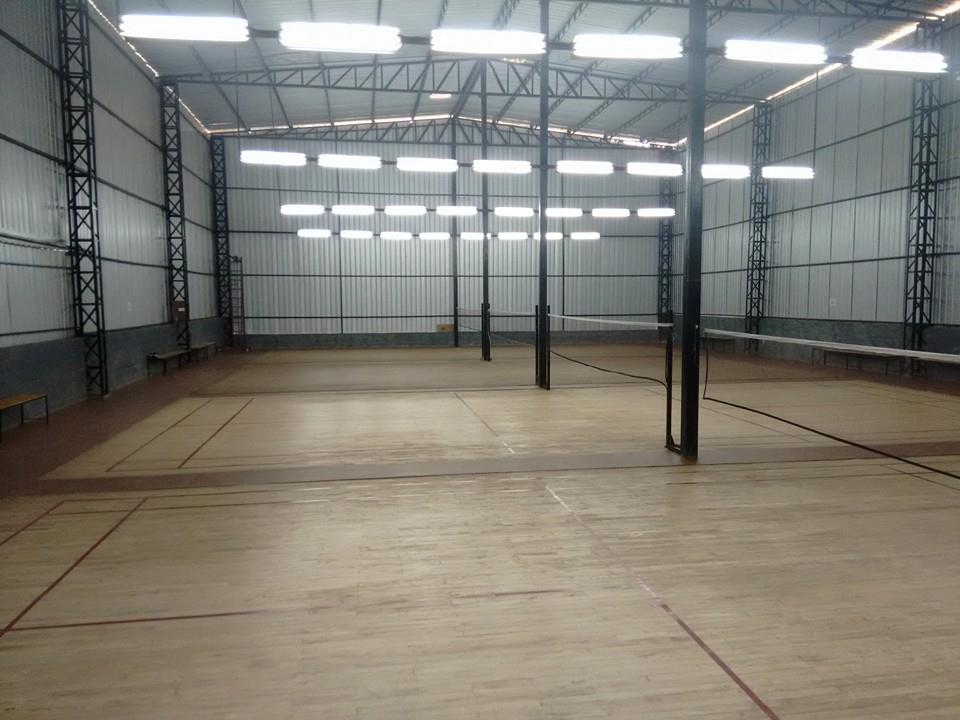 4 wooden badminton courts at enliven