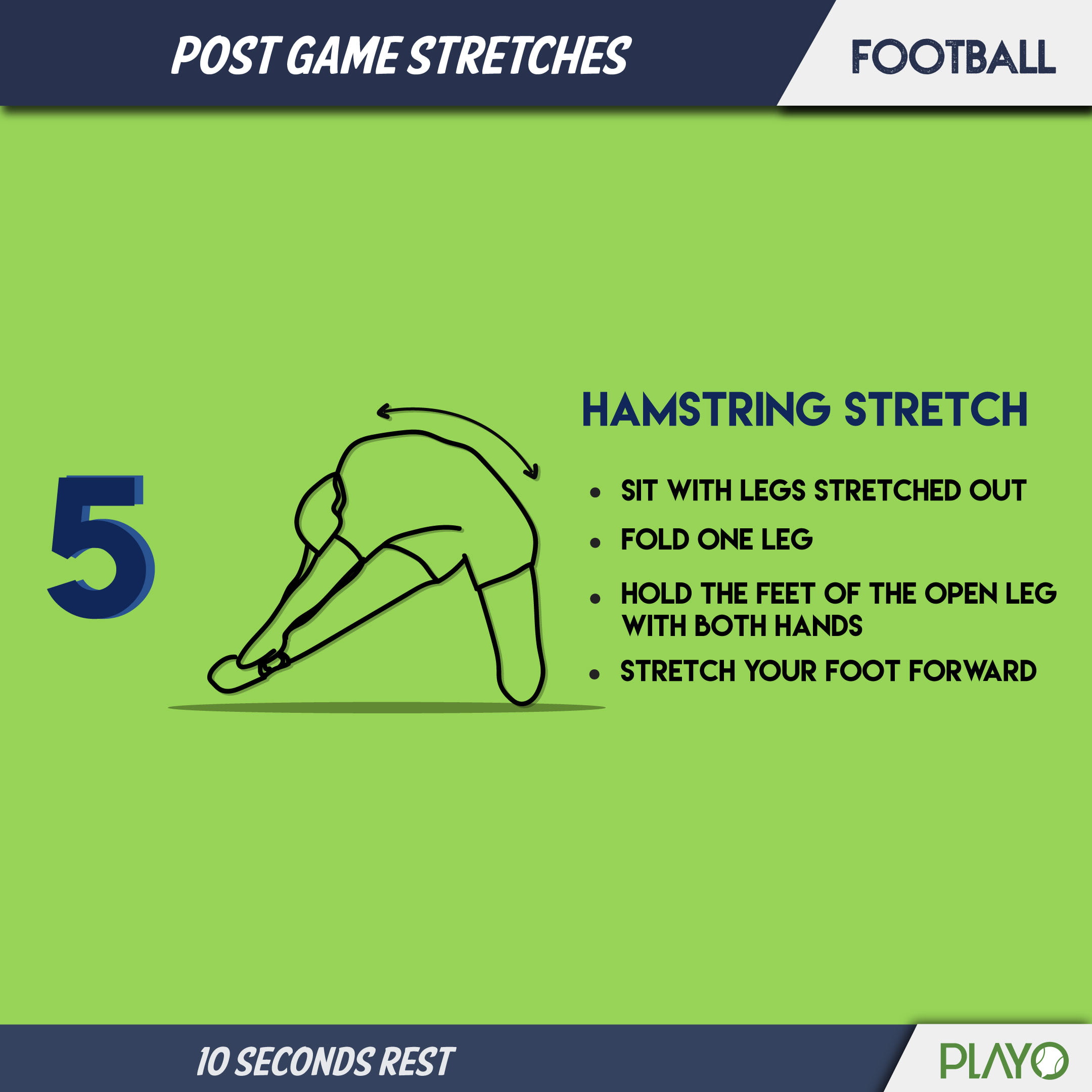 Hamstring stretch to cool you down after football