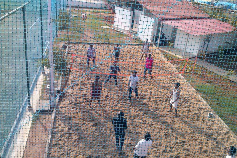 Beach Volleyball match in action