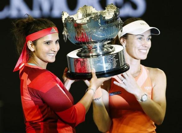 Sania-Hingis pair lift the Women’s double’s title #AusOpen