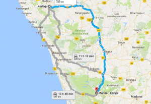 Coorg to Munnar