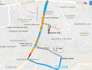 Soccer City Marathahalli Road Map