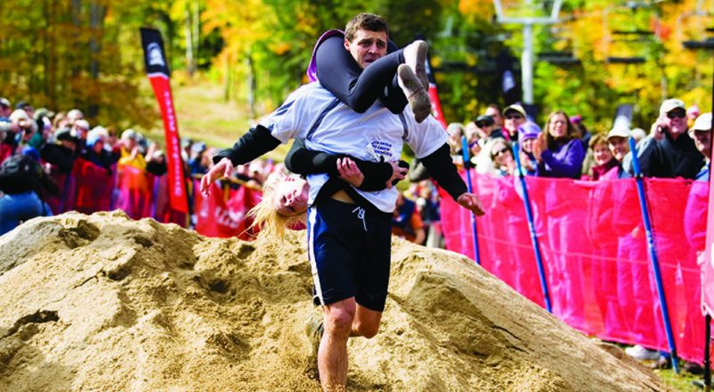 Wife carrying championship strange sports
