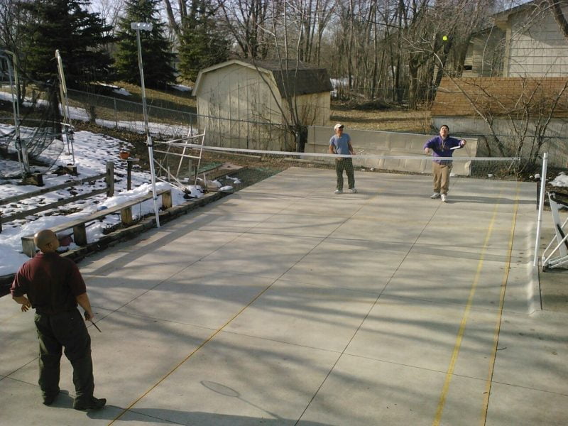 cement badminton court