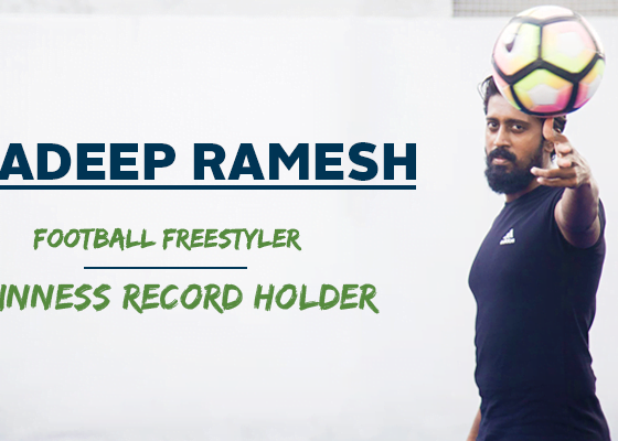 Guiness record holder Pradeep Ramesh Freestyle Football
