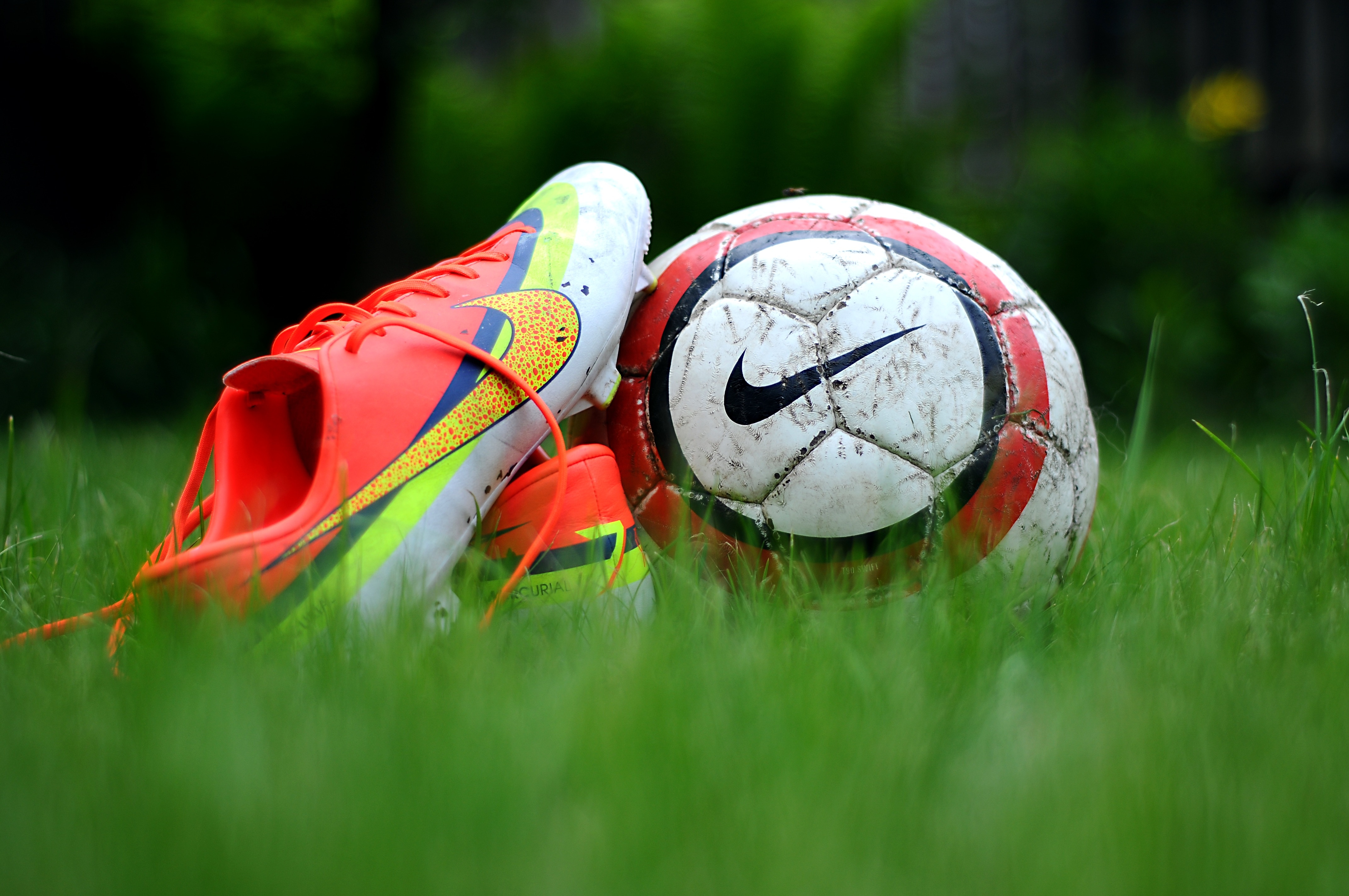 football shoes and ball