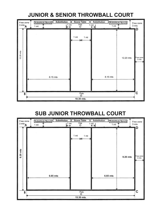Throwball Court Measurement