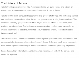 Active on how Tabata experiment was done