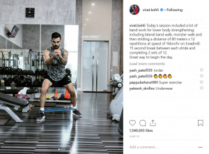 Virat Kohli working out in the gym