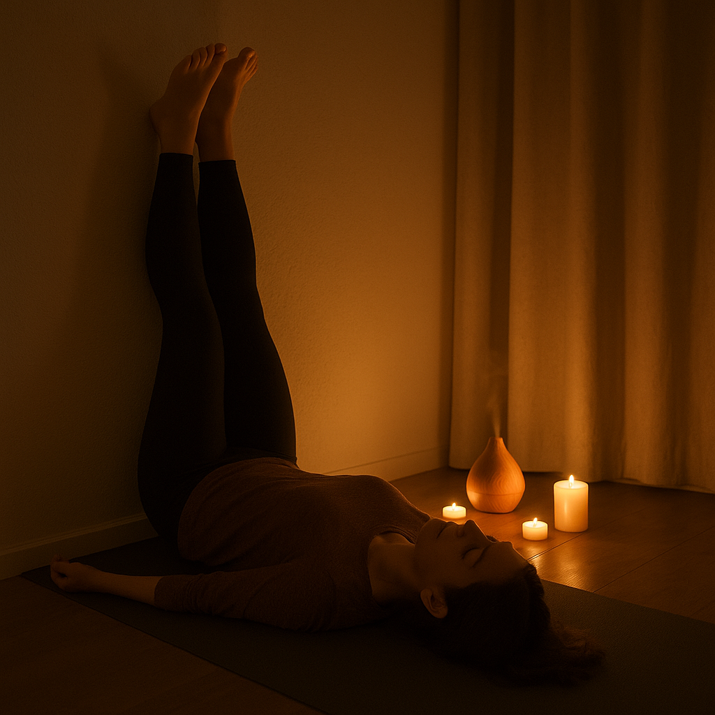 Viparita Karani (Legs-Up-the-Wall) for restful sleep and stress relief