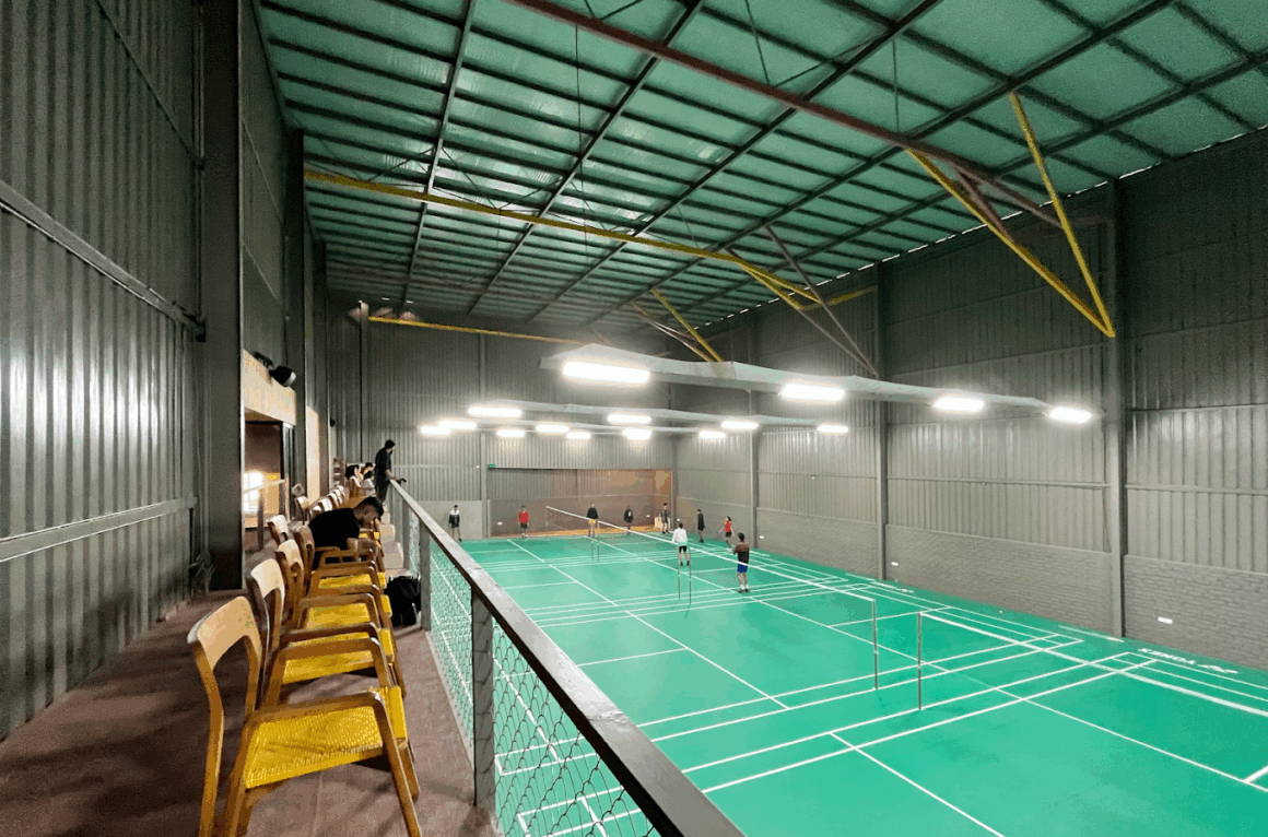 Top view picture of badminton court of ACTFIT Arena, Bangalore.