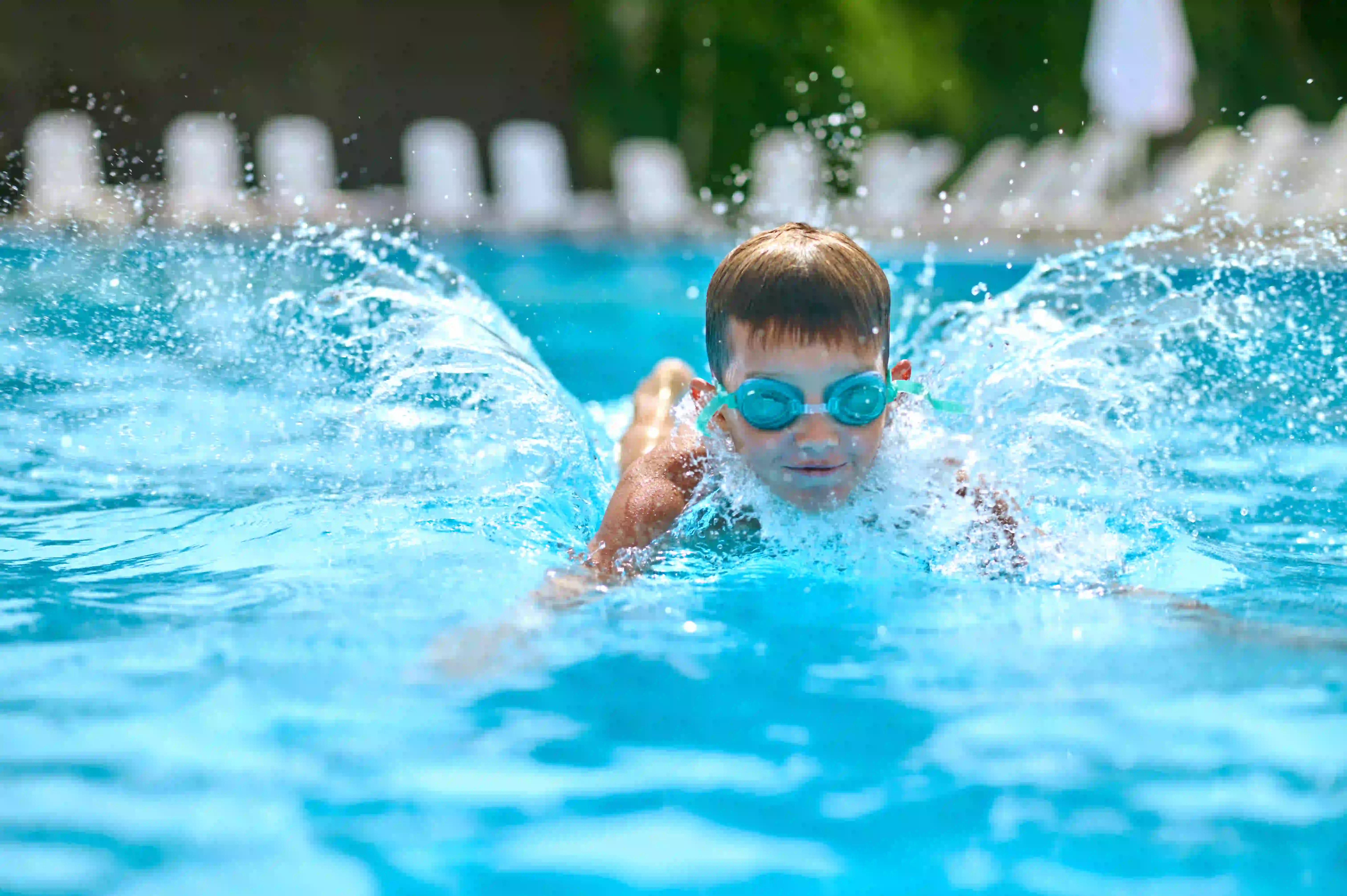 A child swimming