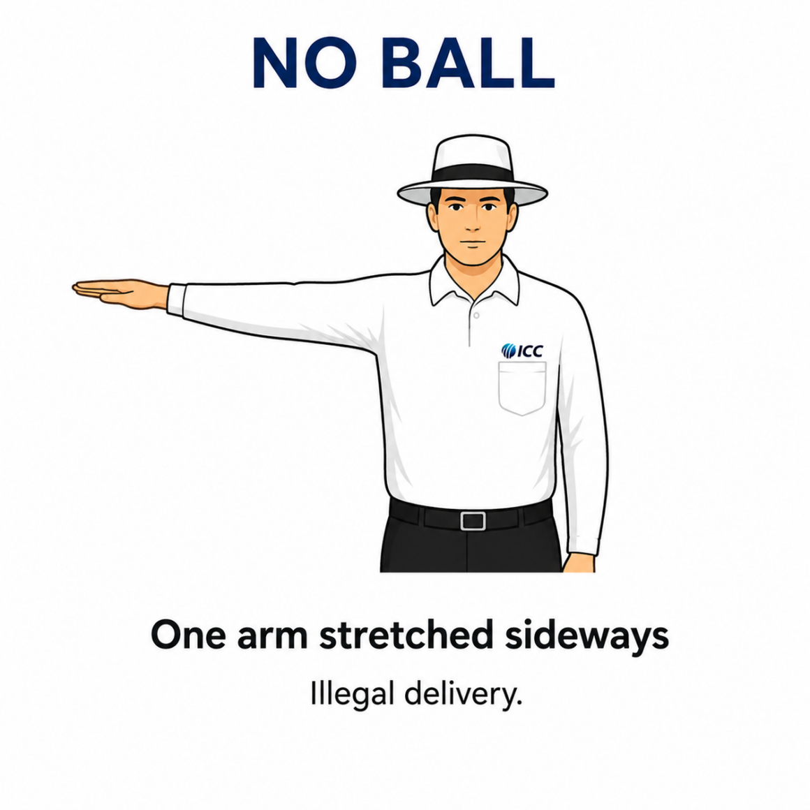 No ball Signal in cricket