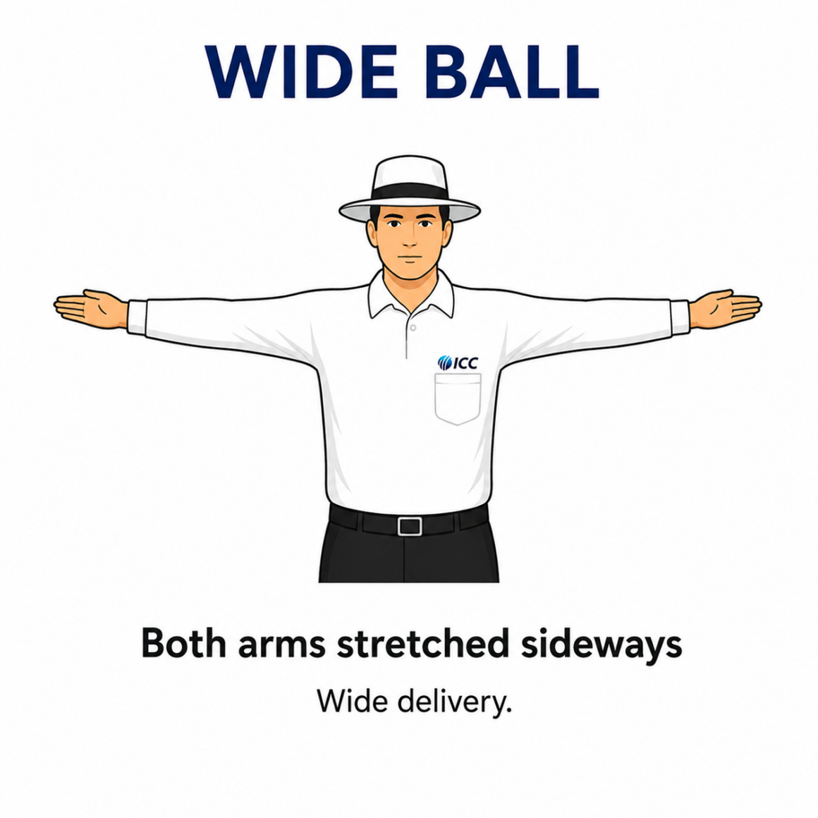 Wide ball Signal in cricket