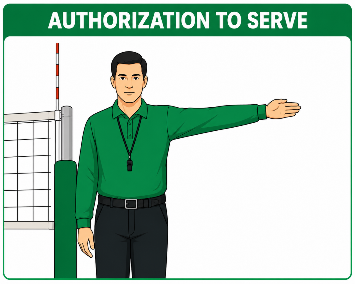 Authorisation to Serve - Volleyball hand signal