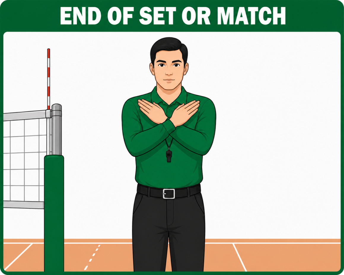 End of Set - Volleyball hand signal