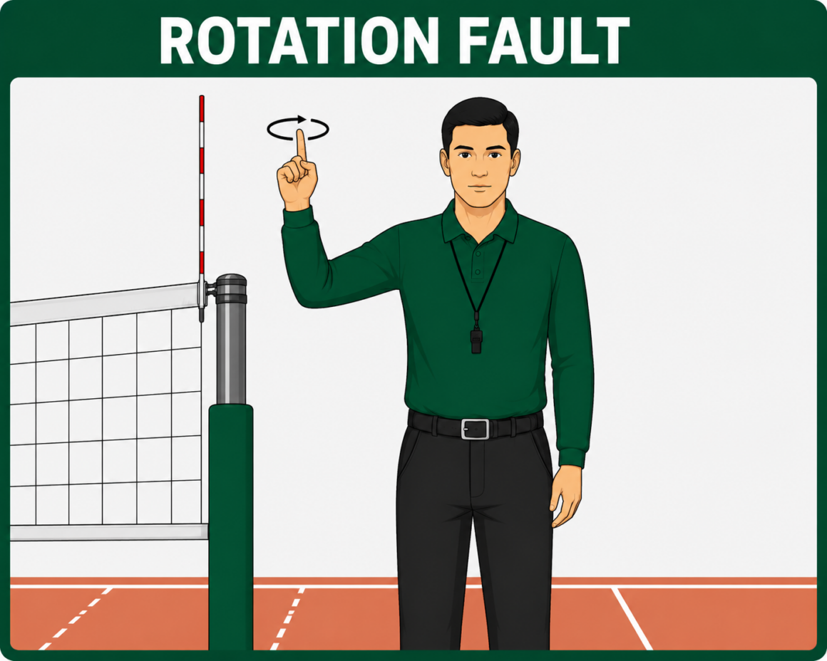 Rotation Fault - Volleyball hand signal