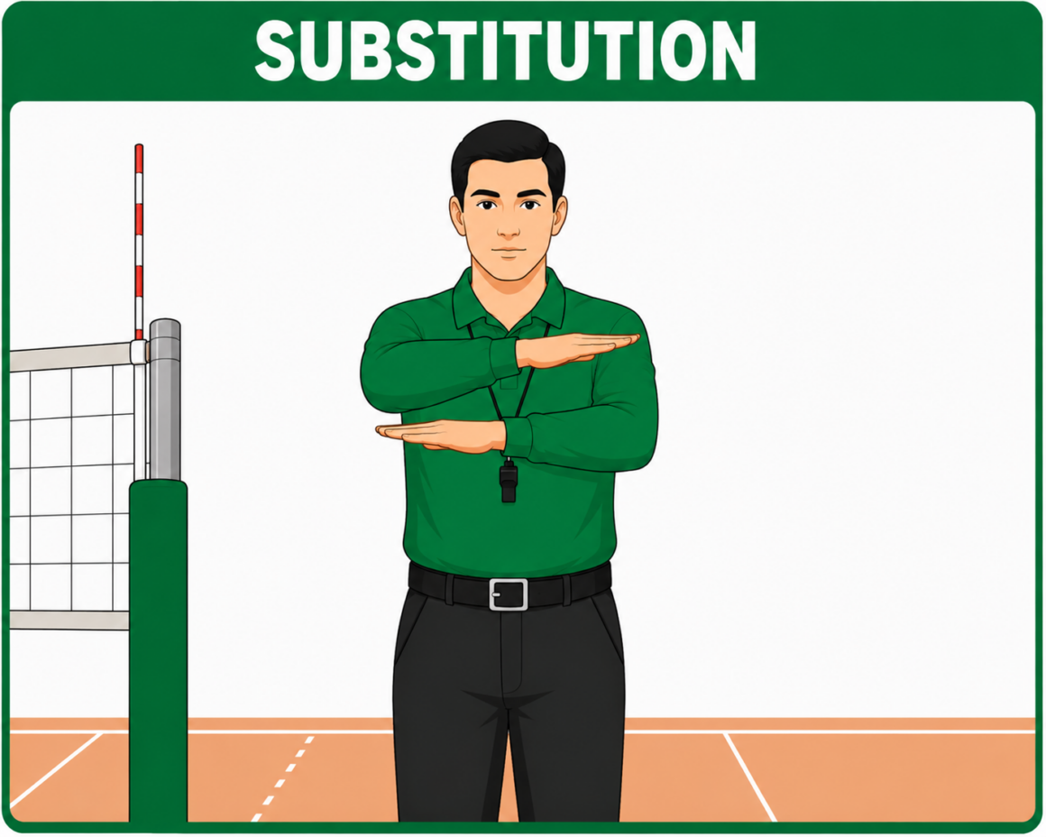 Substitution - Volleyball hand signal