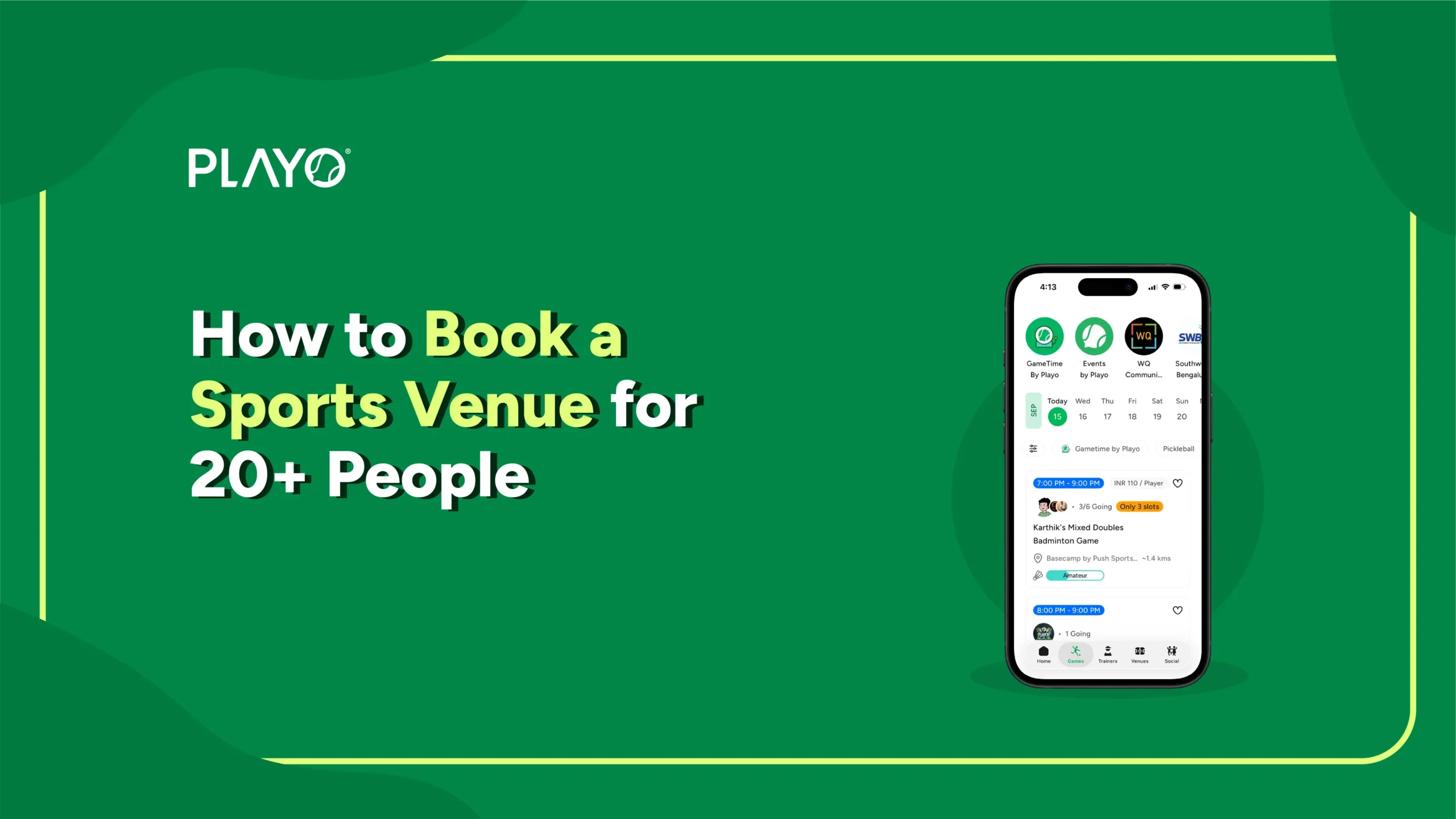 Book a Sports Venue for 20+ People